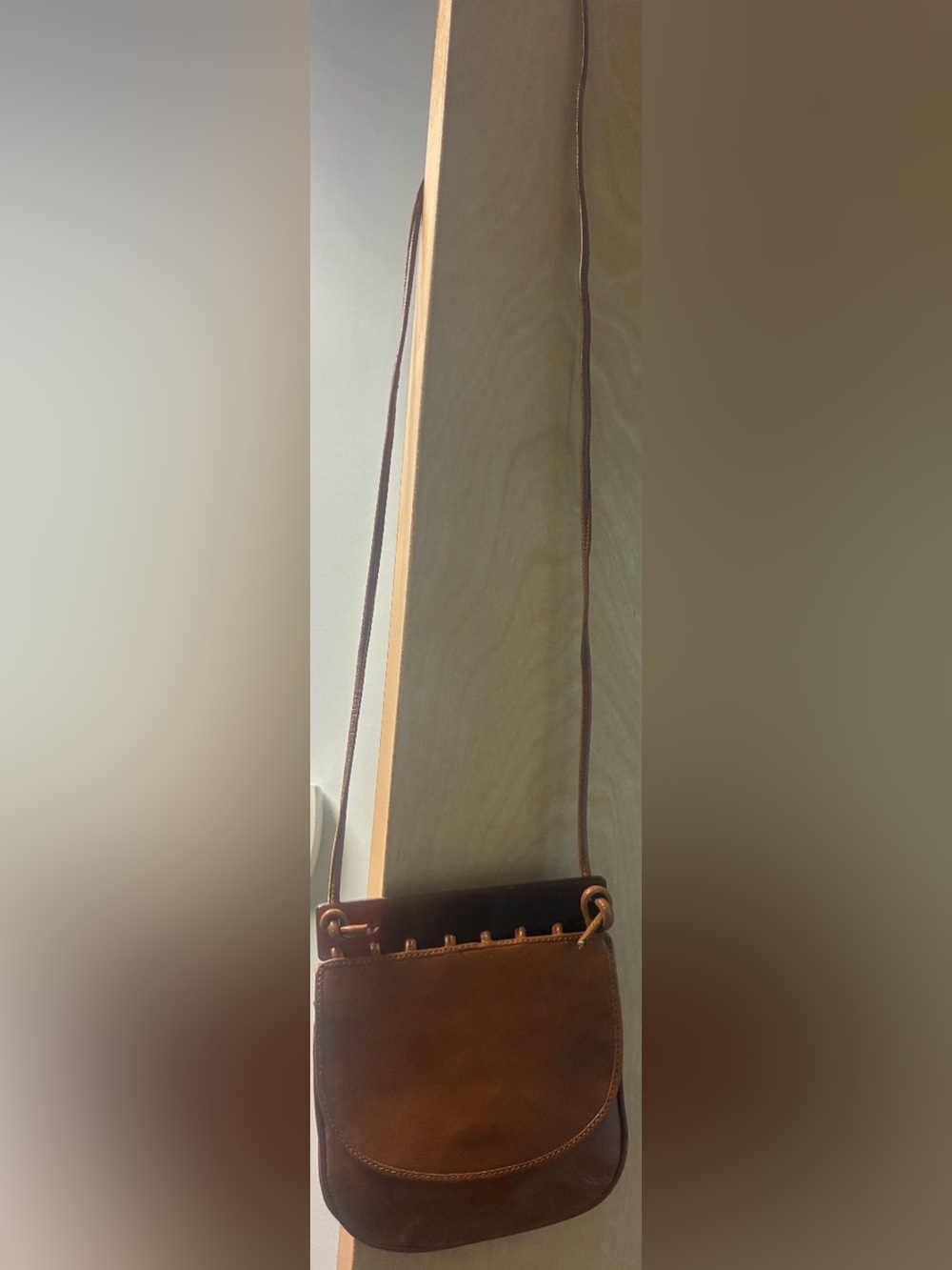 Vintage Bottega Veneta Leather Crossbody Bag w/ original Bergdorf Goodman Label